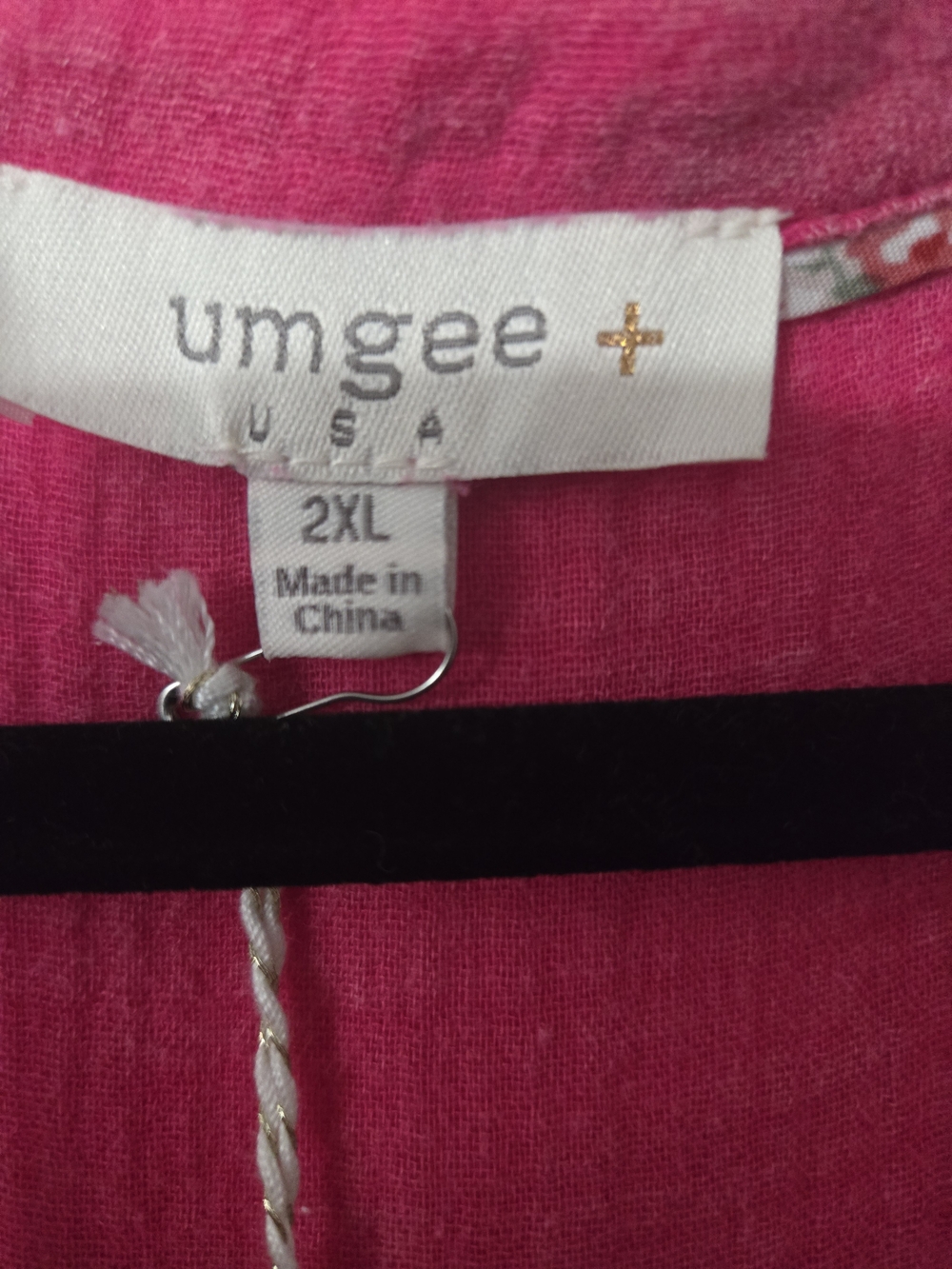 Umgee Distressed Washed Hot Pink V-Neck Tiered Dress - Picture 3 of 3